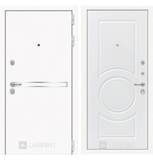 Входная дверь Line White 23 (Шагрень белая / Белый софт) для квартиры в ПИК с шумоизоляцией, толщина полотна 95 мм, взломостойкая с толщиной металла