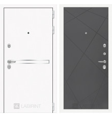 Входная дверь Line White 24 (Шагрень белая / Графит софт) для квартиры в ПИК с шумоизоляцией, толщина полотна 95 мм, взломостойкая с толщиной металл