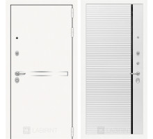 Входная дверь Line White 22 (Шагрень белая / Белый софт) для квартиры в ПИК с шумоизоляцией, толщина полотна 95 мм, взломостойкая с толщиной металла