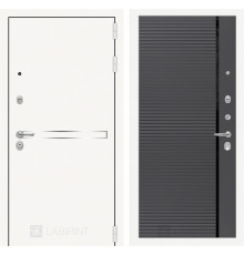 Входная дверь Line White 22 (Шагрень белая / Графит софт) для квартиры в ПИК с шумоизоляцией, толщина полотна 95 мм, взломостойкая с толщиной металл