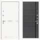 Входная дверь Line White 22 (Шагрень белая / Графит софт) для квартиры в ПИК с шумоизоляцией, толщина полотна 95 мм, взломостойкая с толщиной металла 1.8 мм, замки 4-го класса защиты