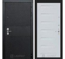 Входная дверь Black Cisa 14 (Чёрный кварц / Дуб кантри белый) для квартиры с шумоизоляцией, толщина полотна 120 мм, взломосткая с толщиной металла 1.8