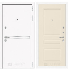 Входная дверь Line White 3 (Шагрень белая / Крем софт) для квартиры в ПИК с шумоизоляцией, толщина полотна 95 мм, взломостойкая с толщиной металла 1.