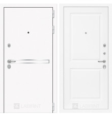Входная дверь Line White 11 (Шагрень белая / Белый софт) для квартиры в ПИК с шумоизоляцией, толщина полотна 95 мм, взломостойкая с толщиной металла