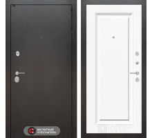 Входная дверь Сильвер 27 (Антик темное серебро / Эмаль белая RAL 9003) для квартиры с шумоизоляцией, толщина полотна 105 мм, взломостойкая с толщин