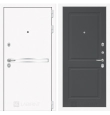 Входная дверь Line White 11 (Шагрень белая / Графит софт) для квартиры в ПИК с шумоизоляцией, толщина полотна 95 мм, взломостойкая с толщиной металл