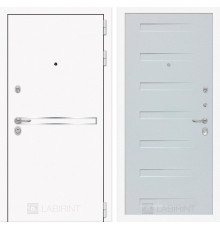 Входная дверь Line White 14 (Шагрень белая / Дуб кантри белый) для квартиры в ПИК с шумоизоляцией, толщина полотна 95 мм, взломостойкая с толщиной м