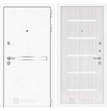 Входная дверь Line White 1 (Шагрень белая / Сандал белый) для квартиры в ПИК с шумоизоляцией, толщина полотна 95 мм, взломостойкая с толщиной метал