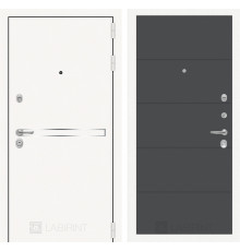 Входная дверь Line White 13 (Шагрень белая / Графит софт) для квартиры в ПИК с шумоизоляцией, толщина полотна 95 мм, взломостойкая с толщиной металл