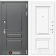 Входная дверь Платинум 26 (Альберо Грей / Эмаль белая RAL 9003) для квартиры с шумоизоляцией, толщина полотна 115 мм, взломостойкая с толщиной металла 1.8 мм, турецкие замки Kale, панели МДФ с двух сторон