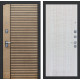 Входная дверь Ритм 06 (Астана табак горизонт / Сандал белый) для квартиры с шумоизоляцией, толщина полотна 105 мм, толщина металла 1.5 мм, панели МДФ с двух сторон