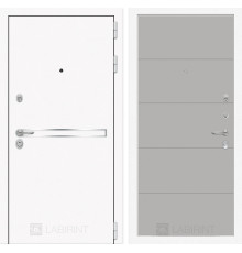Входная дверь Line White 13 (Шагрень белая / Грей софт) для квартиры в ПИК с шумоизоляцией, толщина полотна 95 мм, взломостойкая с толщиной металла 1