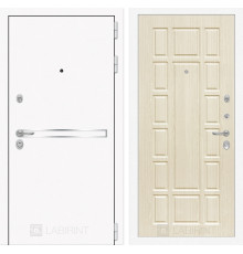 Входная дверь Line White 12 (Шагрень белая / Дуб беленый) для квартиры в ПИК с шумоизоляцией, толщина полотна 95 мм, взломостойкая с толщиной металл