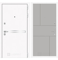 Входная дверь Line White 21 (Шагрень белая / Грей софт) для квартиры в ПИК с шумоизоляцией, толщина полотна 95 мм, взломостойкая с толщиной металла 1