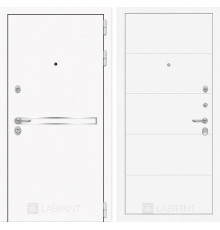 Входная дверь Line White 13 (Шагрень белая / Белый софт) для квартиры в ПИК с шумоизоляцией, толщина полотна 95 мм, взломостойкая с толщиной металла