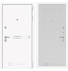 Входная дверь Line White 6 (Шагрень белая / Белое дерево) для квартиры в ПИК с шумоизоляцией, толщина полотна 95 мм, взломостойкая с толщиной метал