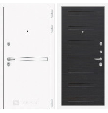 Входная дверь Line White 14 (Шагрень белая / ЭкоВенге) для квартиры в ПИК с шумоизоляцией, толщина полотна 95 мм, взломостойкая с толщиной металла 1.