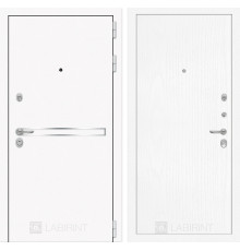 Входная дверь Line White 7 (Шагрень белая / Белое дерево) для квартиры в ПИК с шумоизоляцией, толщина полотна 95 мм, взломостойкая с толщиной метал