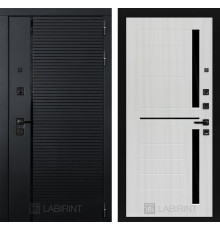 Входная дверь Piano 02 (Чёрный кварц / Сандал белый) для квартиры с шумоизоляцией, толщина полотна 105 мм, взломостойкая с толщиной металла 1.8 мм, 