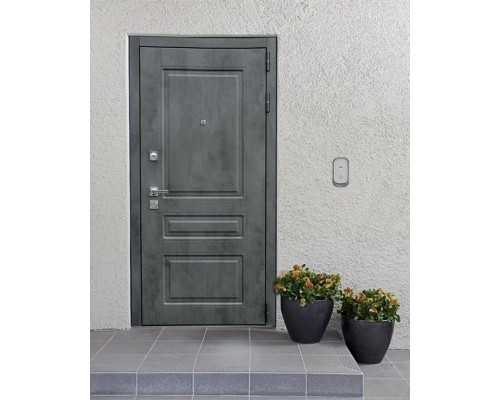 Входная дверь Соната №29 (Бетон темный / Венге) для квартиры с шумоизоляцией, толщина полотна 110 мм, толщина металла 1.5 мм, замки 3 и 4-го класса защиты, панели МДФ с двух сторон