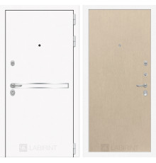 Входная дверь Line White 5 (Шагрень белая / Венге светлый) для квартиры в ПИК с шумоизоляцией, толщина полотна 95 мм, взломостойкая с толщиной мета