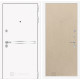 Входная дверь Line White 5 (Шагрень белая / Венге светлый) для квартиры в ПИК с шумоизоляцией, толщина полотна 95 мм, взломостойкая с толщиной металла 1.8 мм, замки 4-го класса защиты