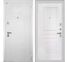 Входная дверь Спарта White ФЛ-243-М (Лофт белый / Белый матовый) для квартиры в ПИК с шумоизоляцией, толщина полотна 90 мм, толщина металла 1.5 мм, ту