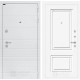 Входная дверь Трендо 26 (Белый камень / Эмаль белая RAL 9003) для квартиры в ПИК с шумоизоляцией, толщина полотна 115 мм, взломостойкая с толщиной металла 1.8 мм, замки 4-го класса защиты, панели МДФ с двух сторон