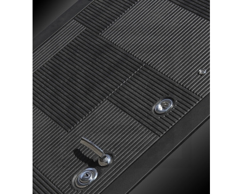 Входная дверь Пазл с зеркалом Максимум (Лофт черный / Белый софт) для квартиры с шумоизоляцией, толщина полотна 105 мм, толщина металла 1.5 мм, панели МДФ с двух сторон