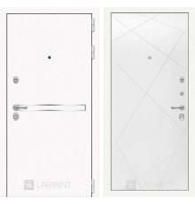 Входная дверь Line White 24 (Шагрень белая / Белый софт) для квартиры в ПИК с шумоизоляцией, толщина полотна 95 мм, взломостойкая с толщиной металла