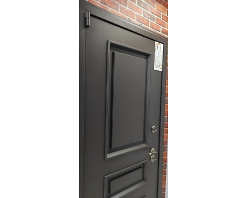 Входная дверь Термо Айсберг зеркало №116 (Муар коричневый / Грей софт) для загородного дома, дачи и коттеджа, толщина полотна 110 мм, взломостойкая с толщиной металла 1.8 мм, антикоррозийная защита, 5 слоев утеплителя, регулируемые петли Барк