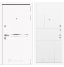Входная дверь Line White 21 (Шагрень белая / Белый софт) для квартиры в ПИК с шумоизоляцией, толщина полотна 95 мм, взломостойкая с толщиной металла