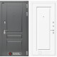Входная дверь Платинум 27 (Альберо Грей / Эмаль белая RAL 9003) для квартиры с шумоизоляцией, толщина полотна 115 мм, взломостойкая с толщиной металла 1.8 мм, турецкие замки Kale, панели МДФ с двух сторон